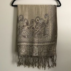 Beautiful Tan & Brown Pashmina Scarf/ Shawl